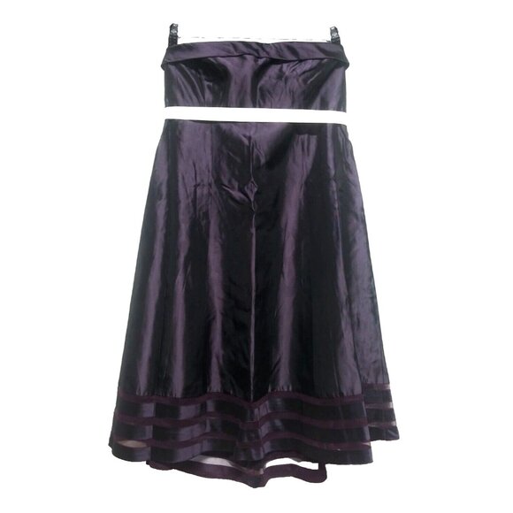Vera Wang Womens Cocktail Dress Sz 10 Strapless Violet Purple bow fit flare EUC - Picture 1 of 11